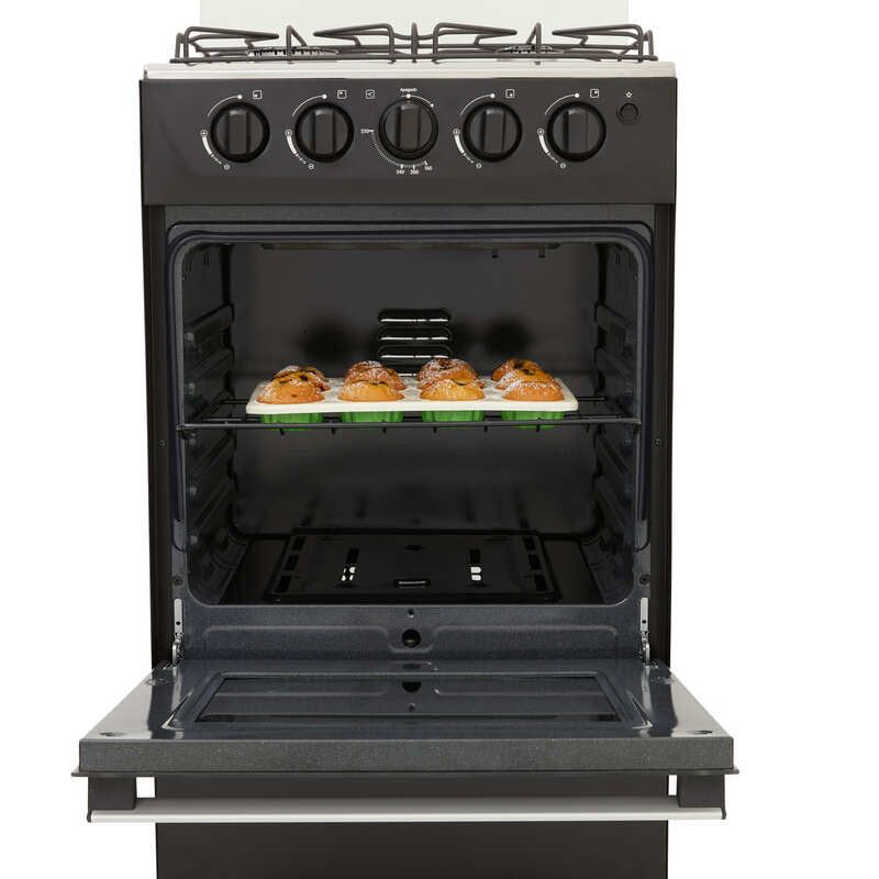 Estufa de piso Romero de 50cm con tapa de vidrio color negro - Gas Propano 9002404