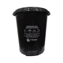 Papelera pedal de 12lt peletizada color negra con etiqueta 1099