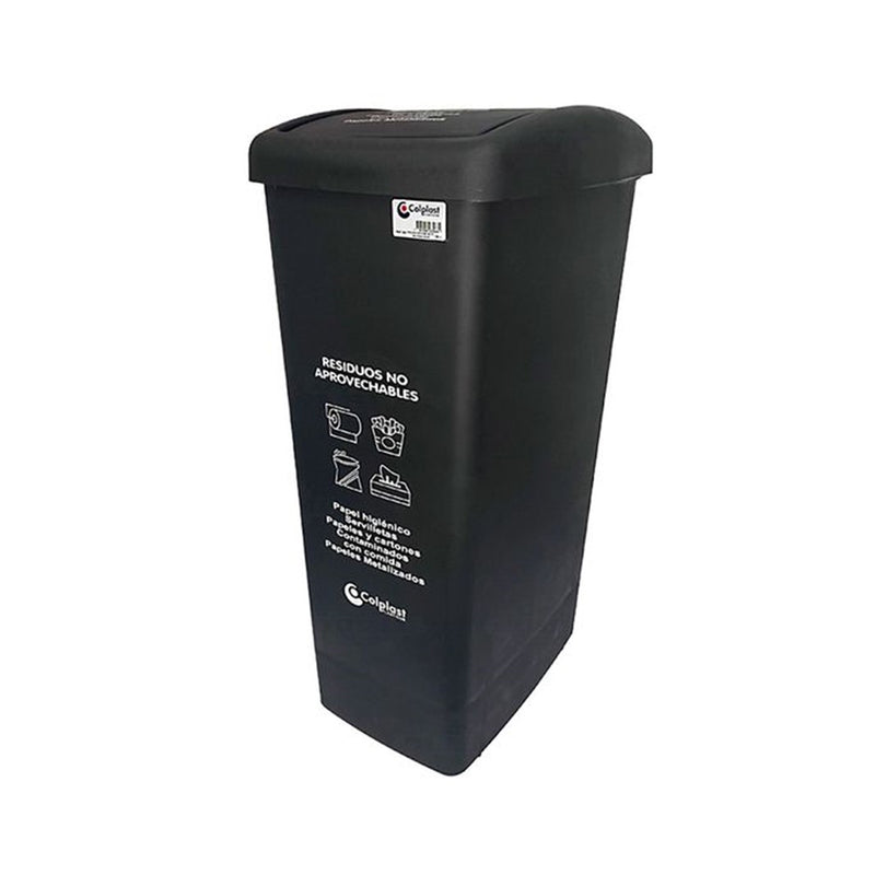 Papelera 55 Litros Tapa Plana - Negra 586