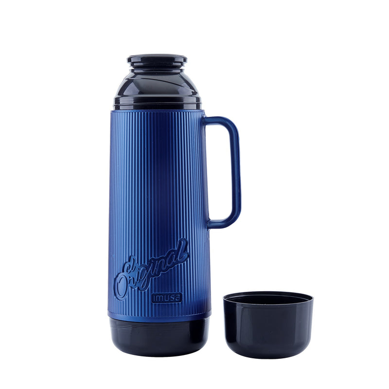 Termo Liso 1 Litro Color Negro Azul 1257200