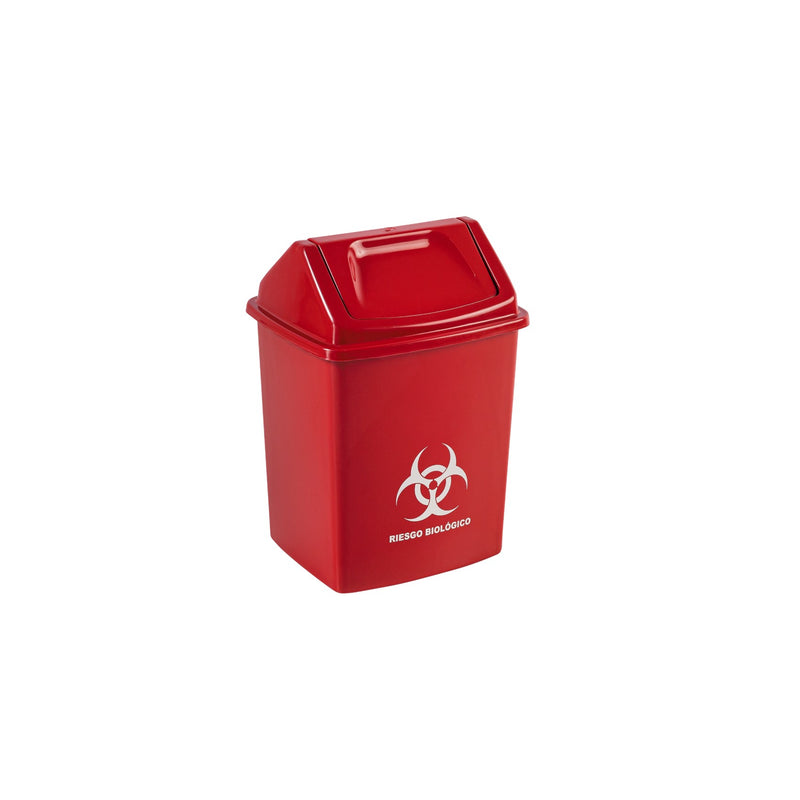 Papelera vaiven de 14lt rojo con etiqueta 319