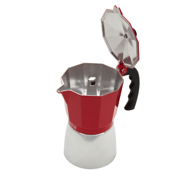 Cafetera Espresso 9 Tazas con Asa Rojo 6116600