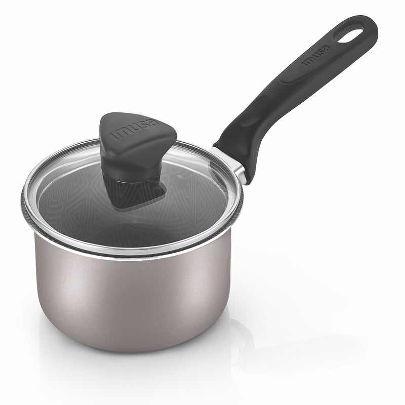 Perol IMUSA Talent Gris 10cm 0.5 LT Tapa de Vidrio 0382600