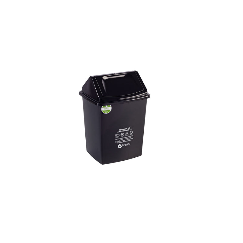 Papelera vaiven de 22lt peletizada color negro 1127