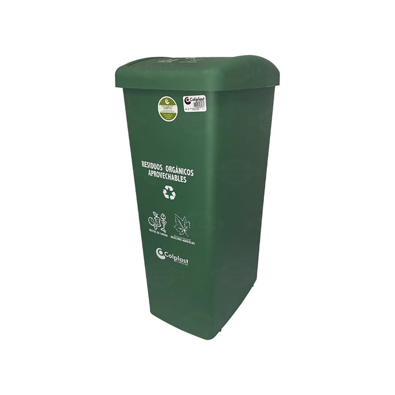 Papelera 55 Litros Tapa Plana - Verde 583