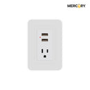 Toma Sencillo Polo a Tierra con USB Blanco ETI71