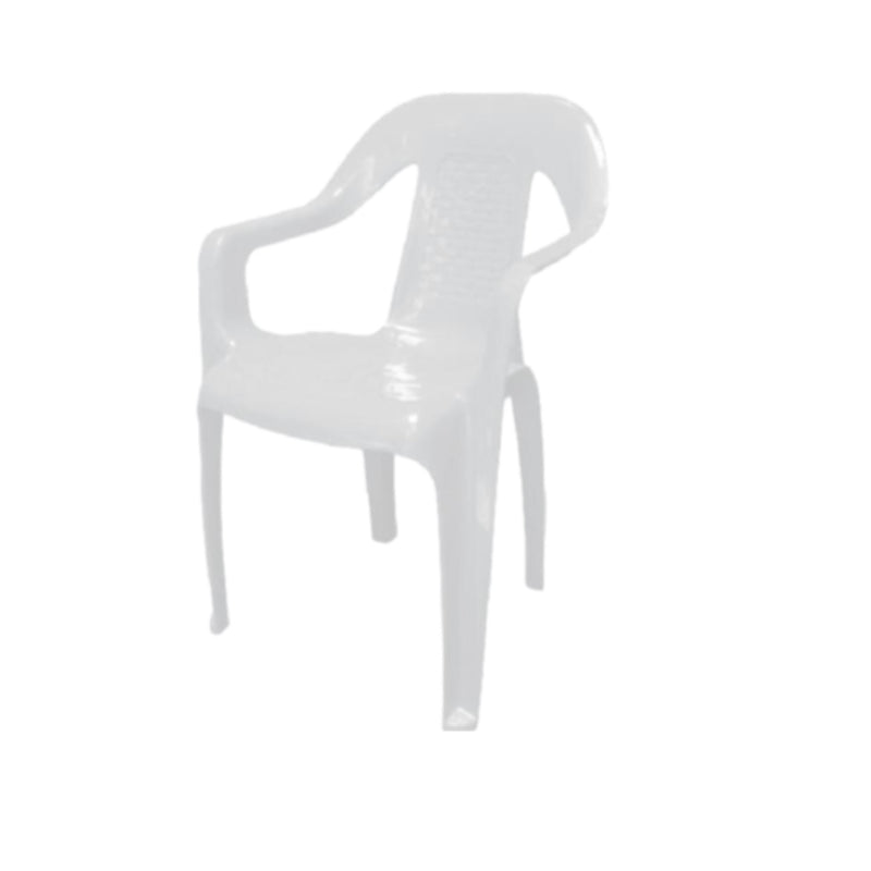 Silla Oceanía con Brazos Peletizada (Espaldar Ratan) - Blanco