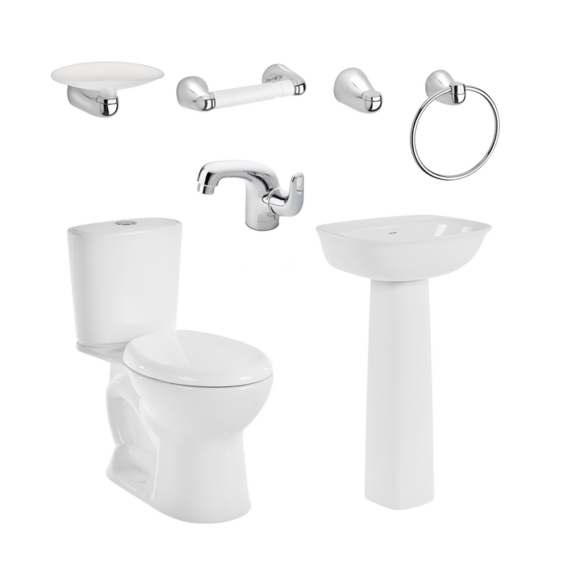 Combo Aluvia Plus Redondo Con Pedestal Blanco