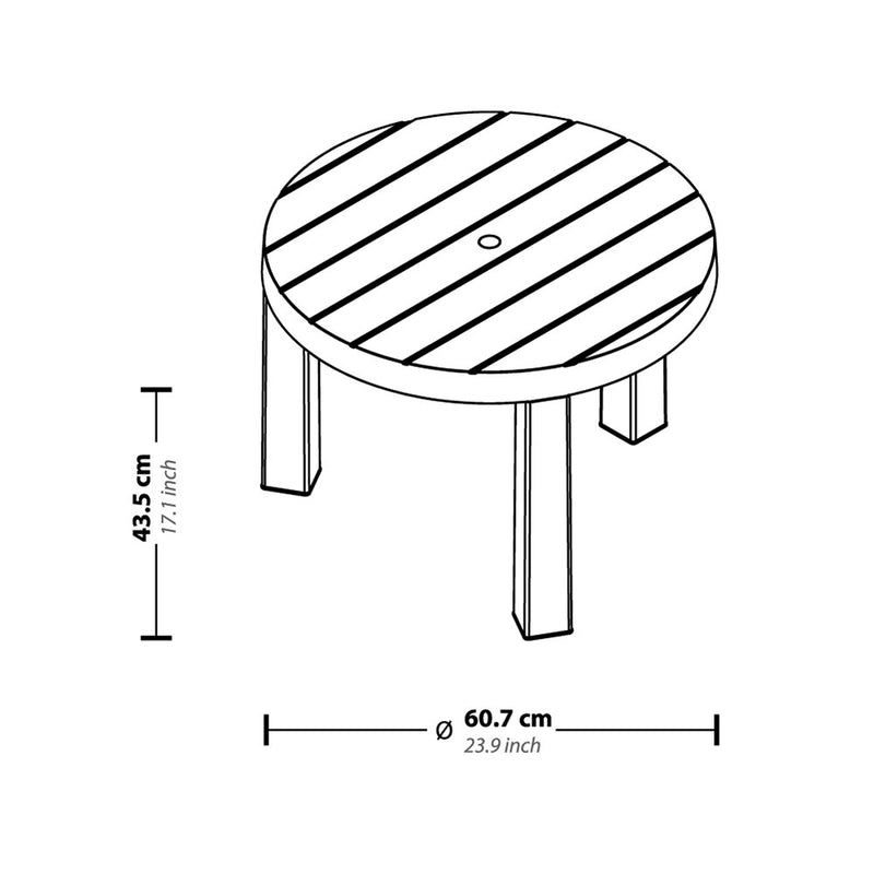 Mesa Auxiliar Baru Redonda Taupe 12958
