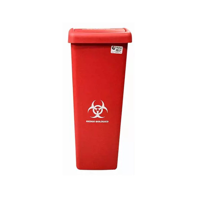 Papelera 55 Litros Tapa Plana - Rojo 581