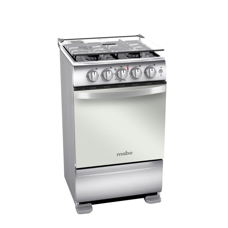 Estufa de Piso 4 Puestos 19" 110V Inox con Tapa de Vidrio TX1G-7CON