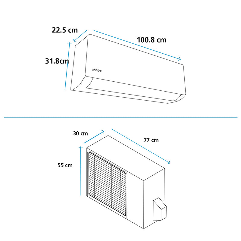 Aire Inverter Mabe 18000BTU 220V Color Blanco