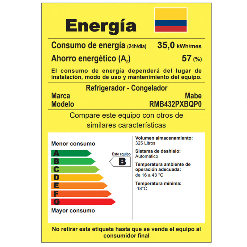 Nevera No Frost Congelador Inferior 360 Litros Negro RMB432PXBQP0