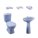 Combo Laguna 4.8 Litros Con Pedestal Azul Cielo Grifería Cromada