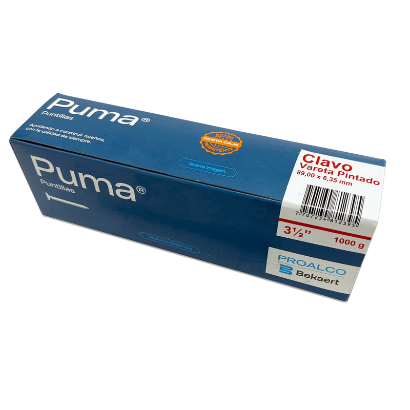 Clavo vareta pintado 3 1/2" X 25Kg PUMA