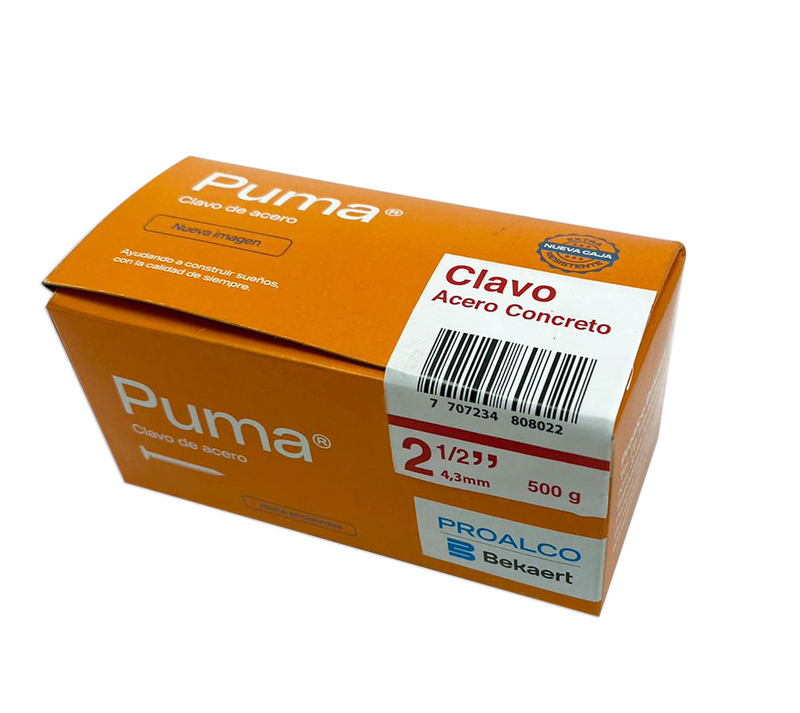 Clavo de Acero Concreto 2 1/2" x 4,3mm X 25KG -703447