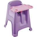 Silla Comedor Bebe color gris hielo rosado 9022