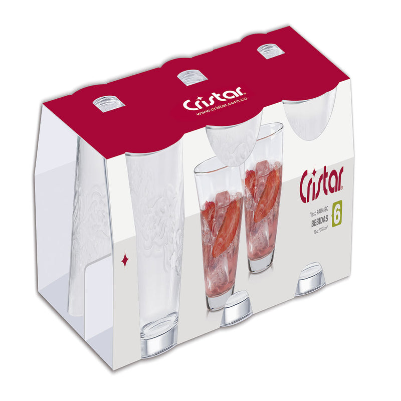 0682CL6    Vaso Paraíso Bebidas (8 Canastilla x 6 Unidades)