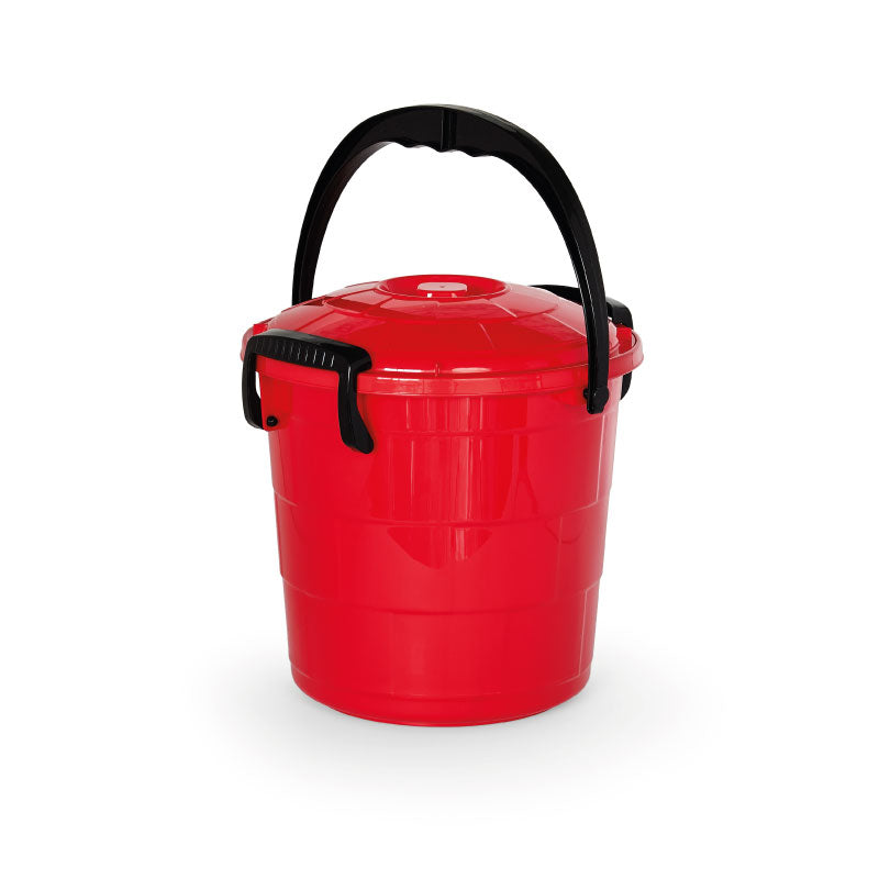 Balde Fantasía  de 5 Litros Transparente Manija Roja 06552ROJO
