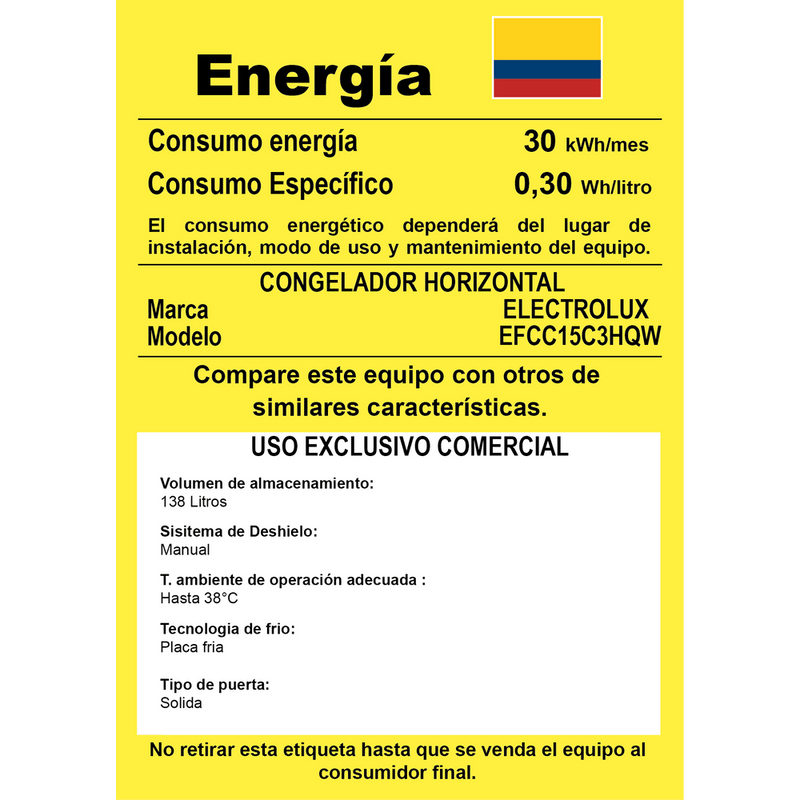 Congelador Horizontal 150Lt Dual Blanco EFCC15C3HQW