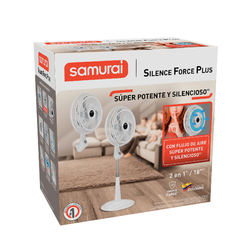 Ventilador SAMURAI Silence Force Plus 2 En 1 Blanco