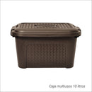 Caja Multiusos Rattan de 10 Litros Gris 01678GRIS