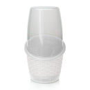Cubiertero Rattan Blanco Granito con Tapa 02442BLANCOGRANITO