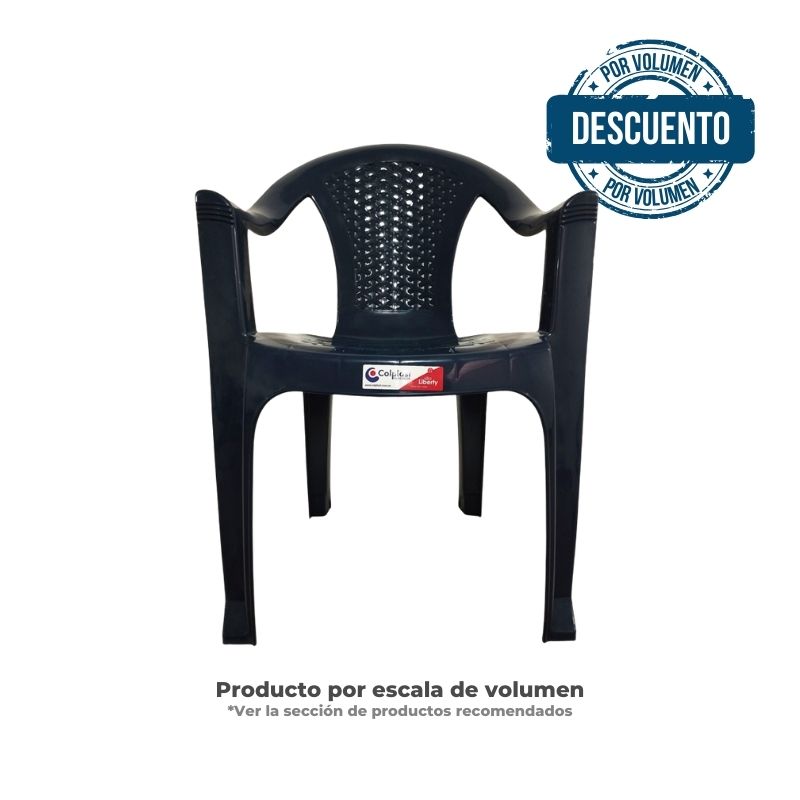 Silla Liberty con Brazos Azul Oscuro