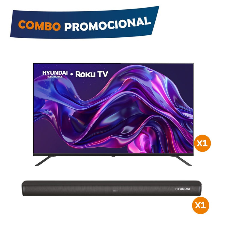 Combo TV 50¨ 4K Roku + Barras de Sonido 80W COMBO5023BARRA