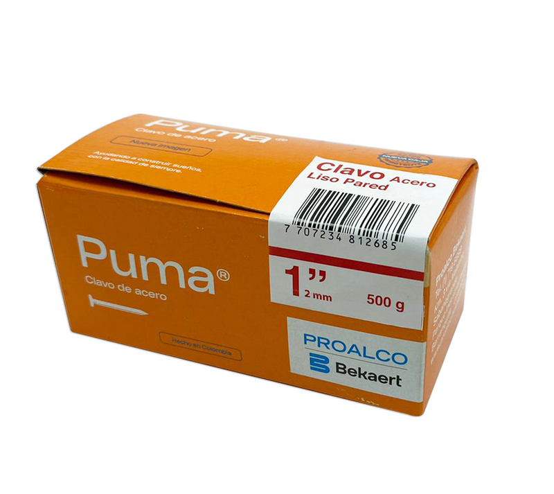 Clavo de Acero Liso Pared 1"X2mm X 25KG -703448