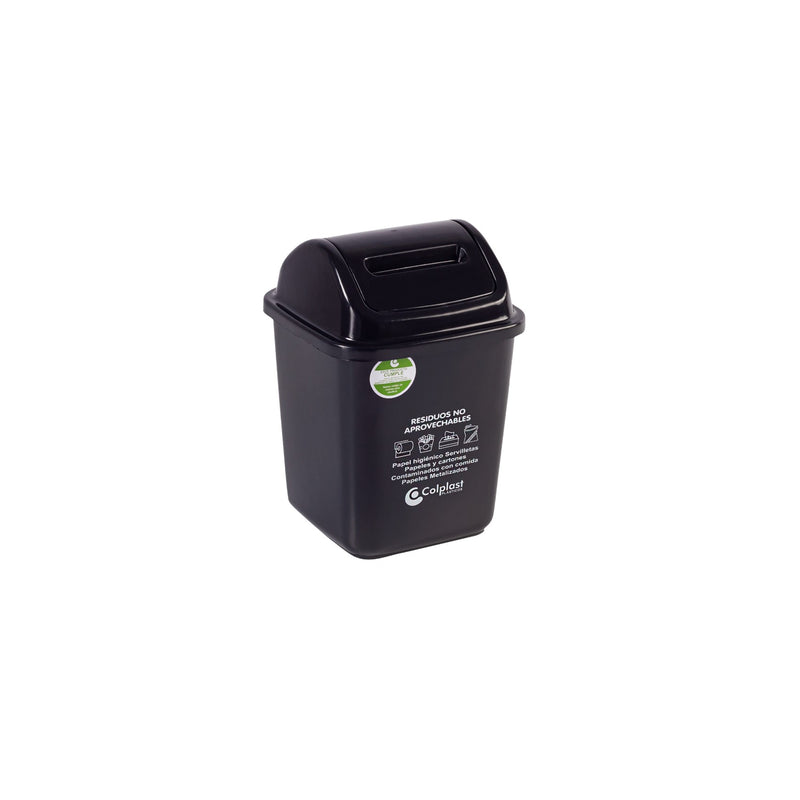 Papelera vaiven de 10lt color negro