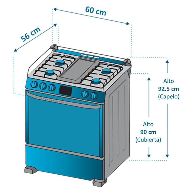 Estufa De Piso Mabe 24" Acero Inoxidable Gas Natural.