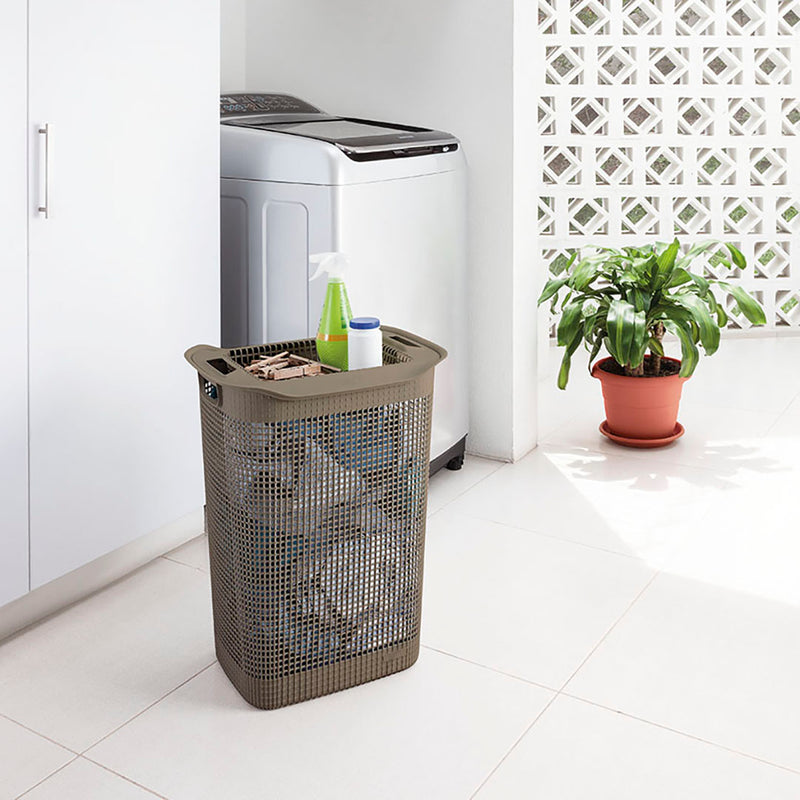 Cesta para Ropa Linum Rectangular Mocca Capacidad 50L 11783