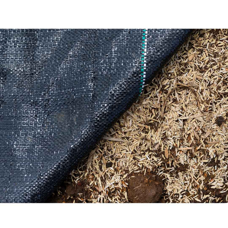 Tela Polipropileno Circ R120T GF 400cm negra raya verde-blanca 2328023VTPA