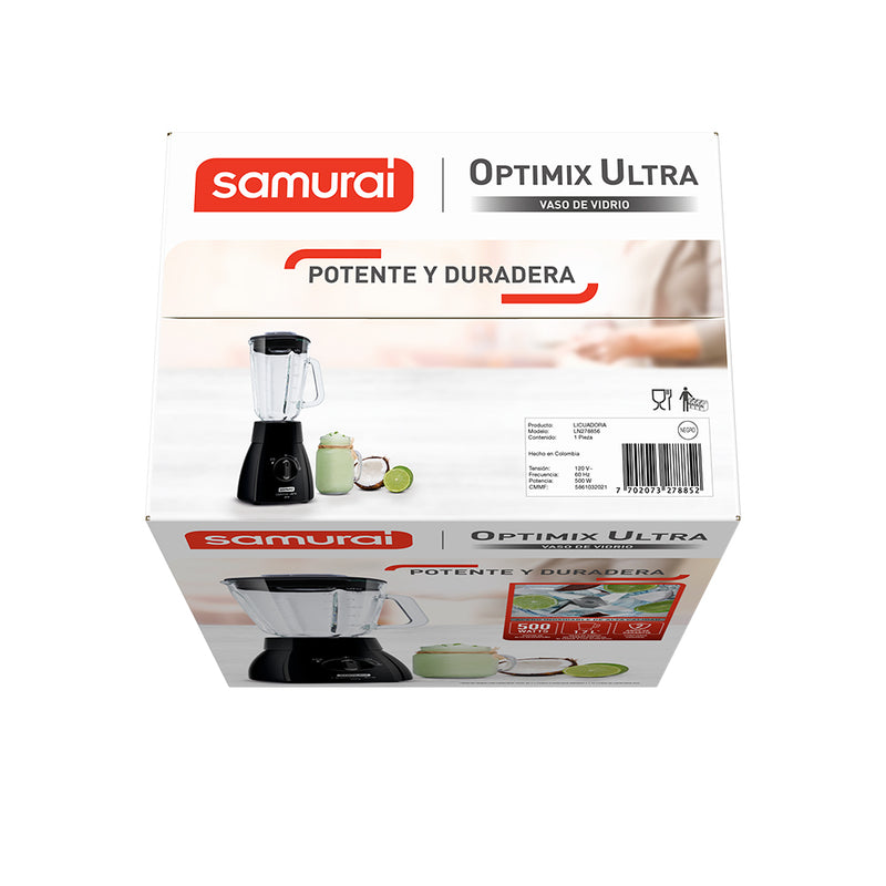 Licuadora Optimix Plus Ultra Vidrio Negra.