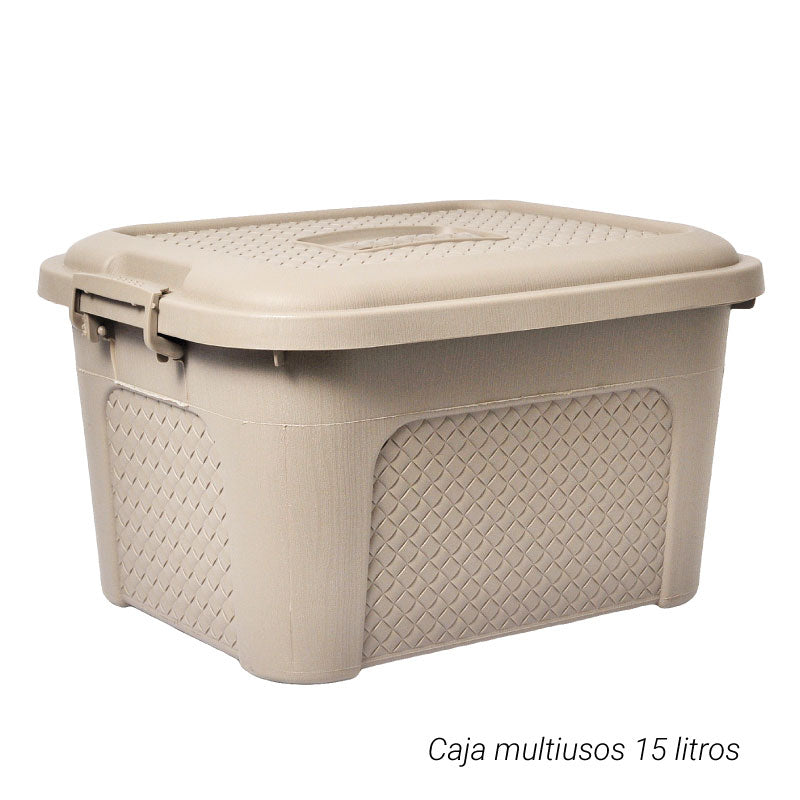 Caja Multiusos Rattan de 15 Litros Nude