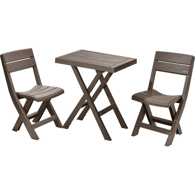 Combo Mesa Cuadrada Plegable + 2 Sillas Plegables Barú Mocca 13010