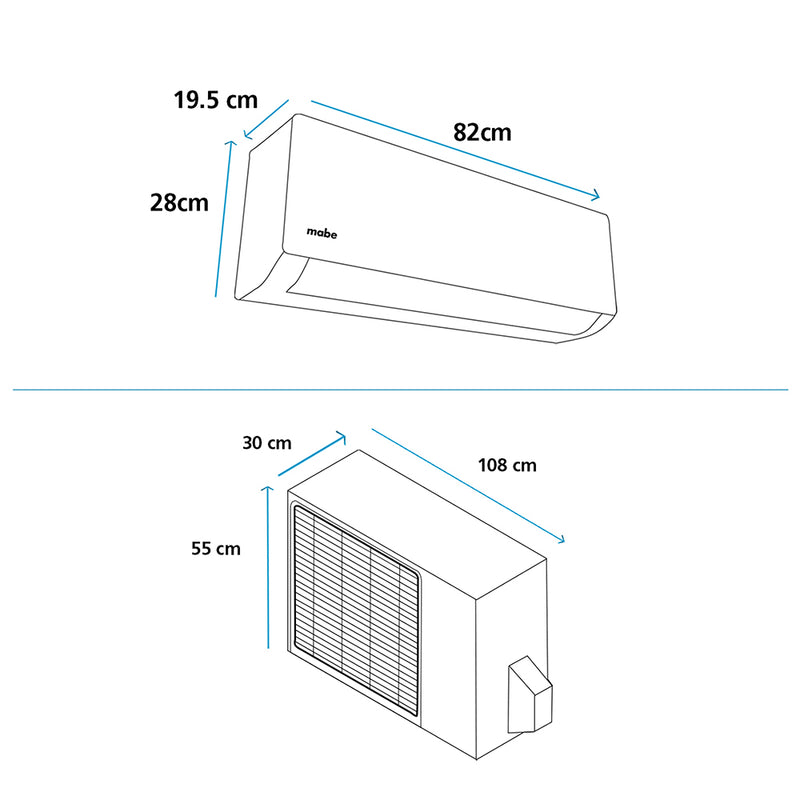 Aire Conv Mabe On/Off 18000BTU 220V Color Blanco MMT18CDBWCCC8