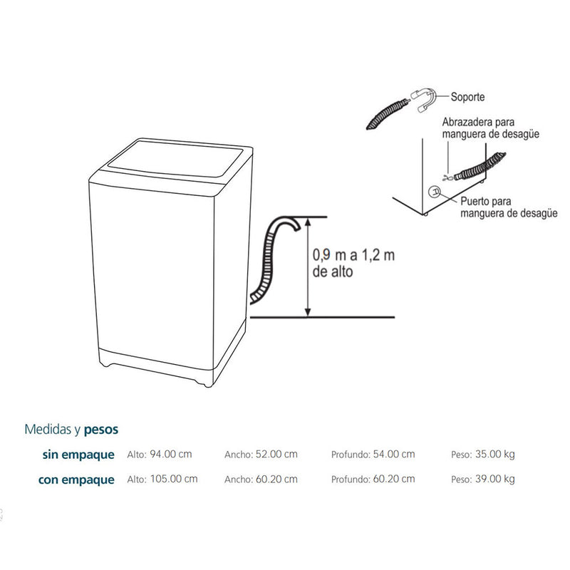 Lavadora Automática de 9 Kg Diamond Gray