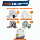Combo X12 Vajillas Cuadradas 4/16 Bambú-Luciana-Lois-Azucena + Vajilla Malaya 4/16 de Regalo COMBO12CUADRADAS