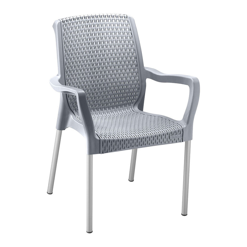 Silla Shia con Brazos Gris Metalizado 14202