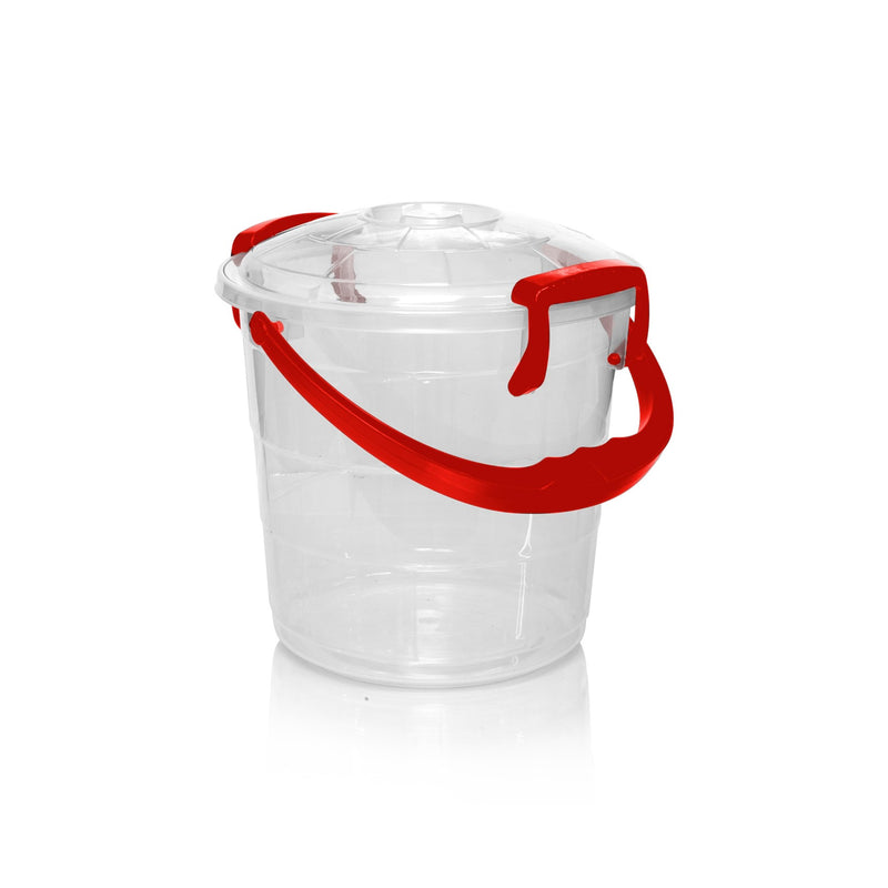 Balde Fantasia 5Lt Transparente Manija Roja 06543ROJO