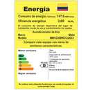 Aire Acondicionado Inverter Mabe 12000 BTU 220V Blanco MMI12CDBWCC32DC1