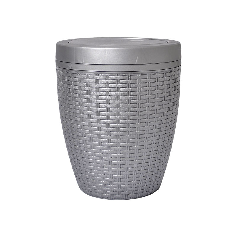 Papelera Rattan Orion Gris Plata