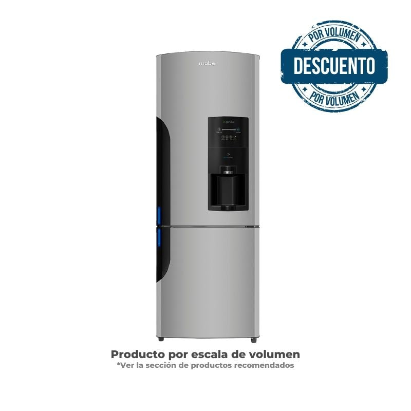 RMB400IBBRX0   Nevera Bottom Freezer 400 Lts. Brutos Inox Mabe.