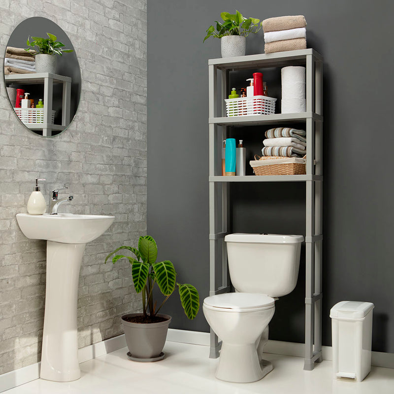 12981   Estante Organizador de Baño 3 Niveles Gris Hielo
