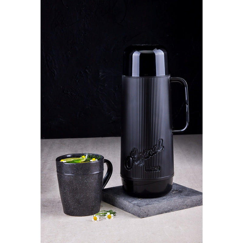 Termo Liso 1 Litro Color Negro Azul 1257200