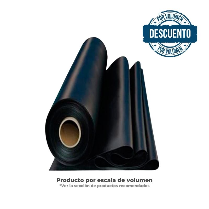 Plástico negro recuperado ancho 4mts x largo 100mts calibre 6