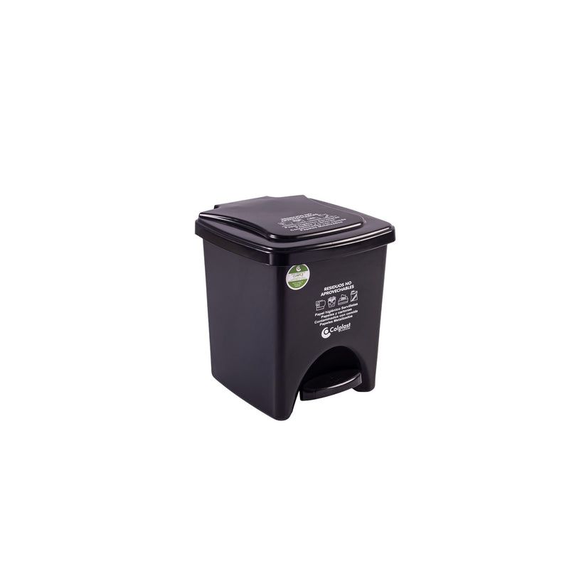 Papelera de pedal 22lt peletizada color negro 1085