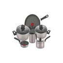 Batería Talent 9 Piezas Antiadherente Tapa de Vidrio Gris 5818500